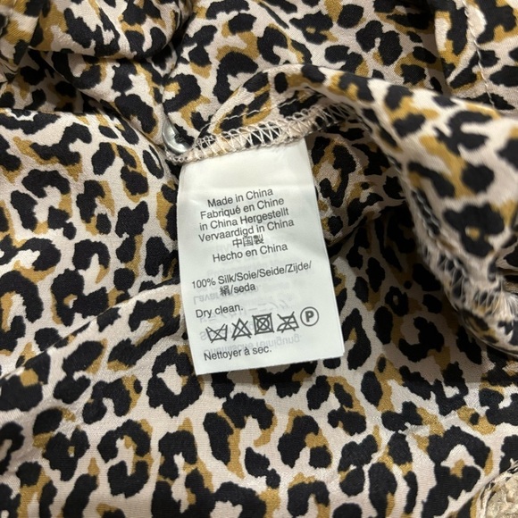 J Crew Size 8 Silk Button Shirt Cheetah Print Top - Picture 11 of 13